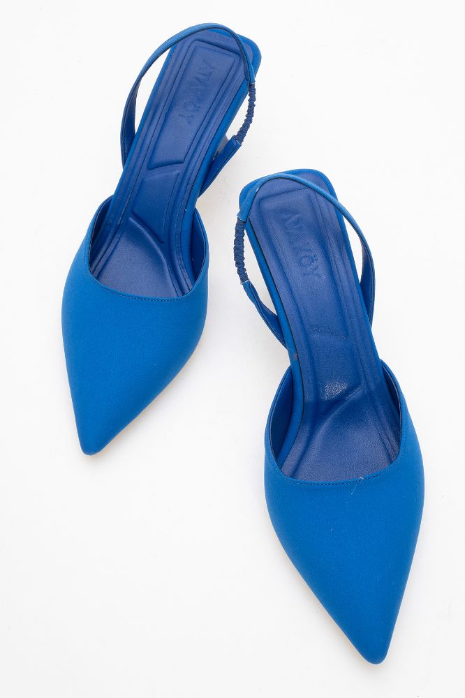 kadin-sivri-burun-arkasi-acik-stiletto-SAKS MAVI KUMAS-ERC252703-0092371_0